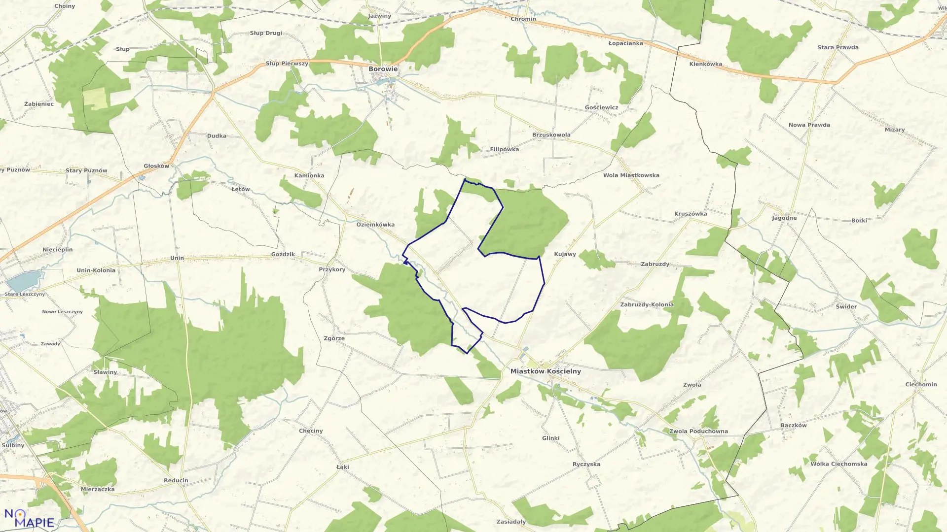 Mapa obrębu STARY MIASTKÓW w gminie Miastków Kościelny